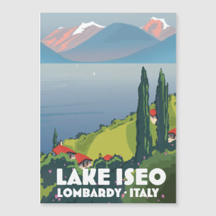 Affiche de voyage du lac d'Iseo, Lombardie Italie