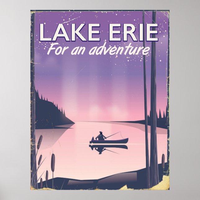 Affiche de voyage du lac Érié (Devant)