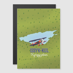 Affiche de voyage du lac Issyk-Koul Kirghizistan.