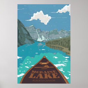 Affiche de voyage du lac Moraine Canada