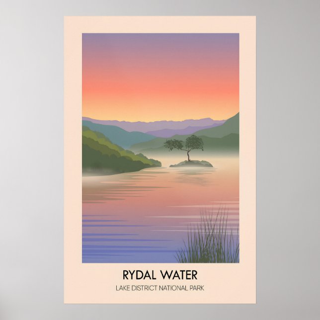 Affiche de voyage du lac Rydal Water Lake District (Devant)