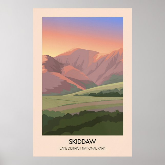 Affiche de voyage du lac Skiddaw District (Devant)