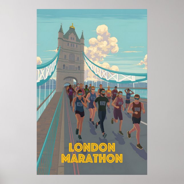 Affiche de voyage du Marathon de Londres (Devant)