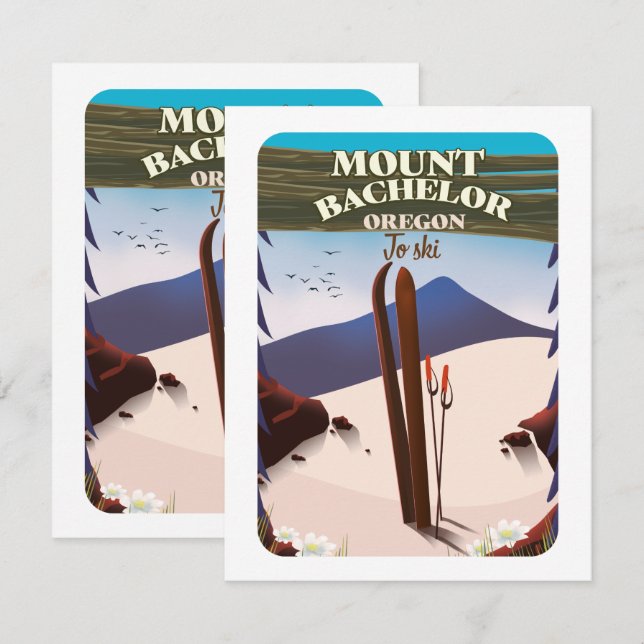 Affiche de voyage du Mont Bachelor Oregon (Devant / Derrière)