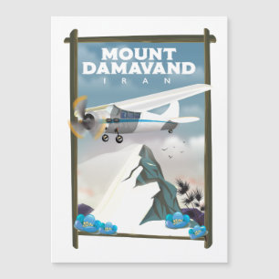Affiche de voyage du Mont Damavand et de l'Iran.