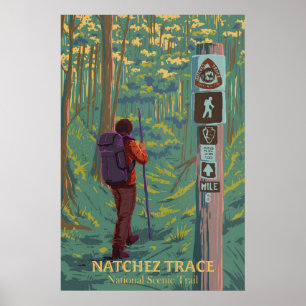 Affiche de voyage du Natchez Trace National Scenic