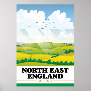 Affiche de voyage du Nord-Est de l'Angleterre.