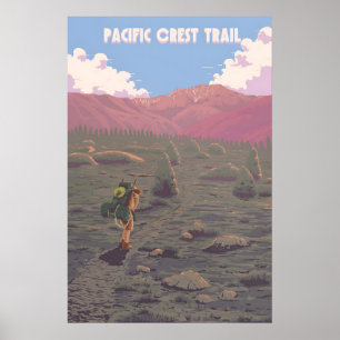 Affiche de voyage du Pacific Crest Trail