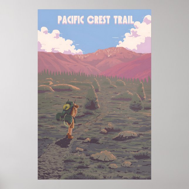 Affiche de voyage du Pacific Crest Trail (Devant)