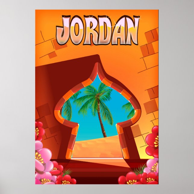 Affiche de voyage du palais de Jordanie (Devant)