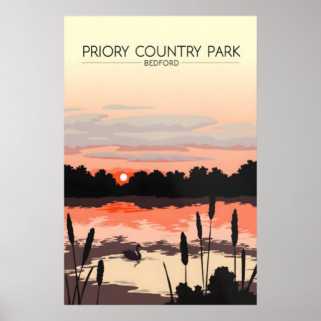 Affiche de voyage du parc de campagne de Priory Be (Devant)
