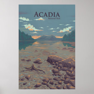 Affiche de voyage du Parc national d'Acadia