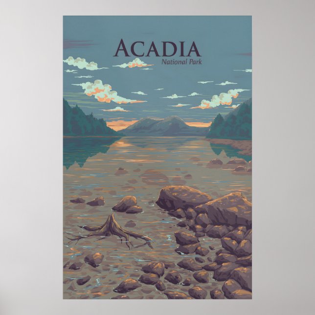 Affiche de voyage du Parc national d'Acadia (Devant)