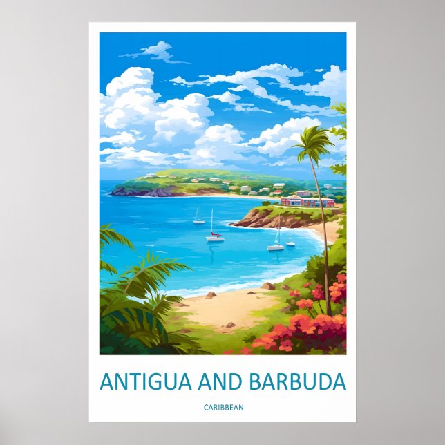 Affiche de voyage du parc national d'Antigua-et-Ba (Devant)