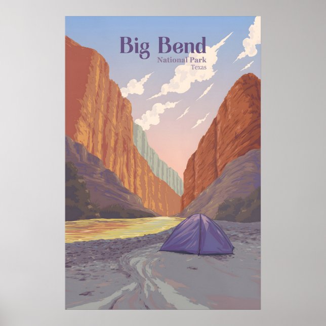 Affiche de voyage du Parc national de Big Bend (Devant)