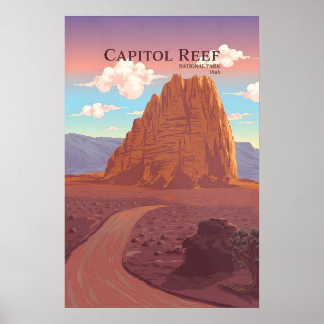 Affiche de voyage du parc national de Capitol Reef (Devant)