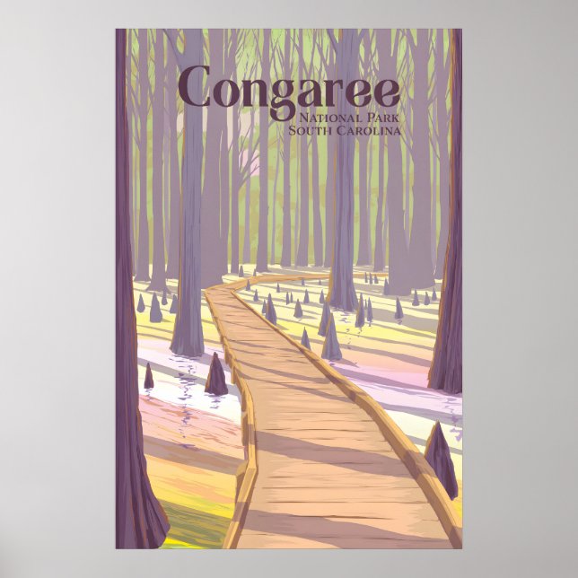Affiche de voyage du parc national de Congaree (Devant)
