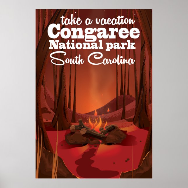 Affiche de voyage du parc national de Congaree (Devant)