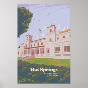 Affiche de voyage du Parc national de Hot Springs