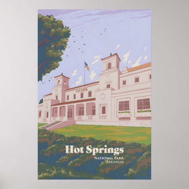 Affiche de voyage du Parc national de Hot Springs (Devant)