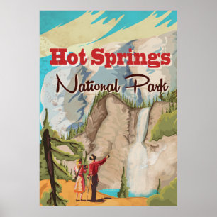 Affiche de voyage du parc national de Hot Springs
