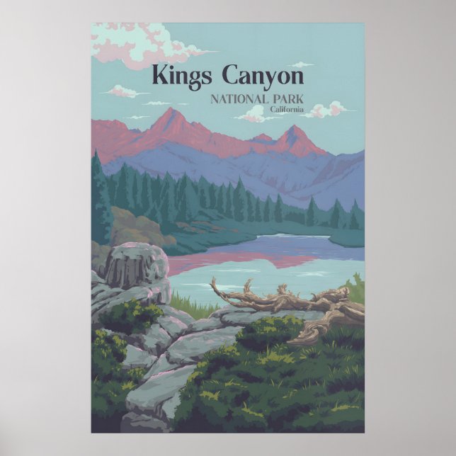 Affiche de voyage du parc national de Kings Canyon (Devant)