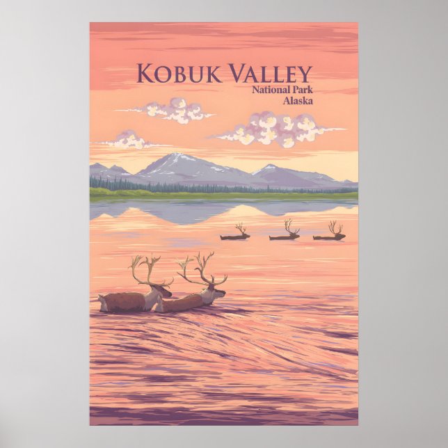 Affiche de voyage du parc national de la vallée de (Devant)