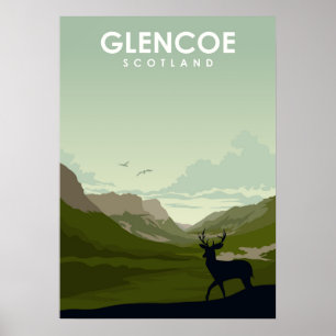 Affiche de voyage du parc national de l'Écosse Gle