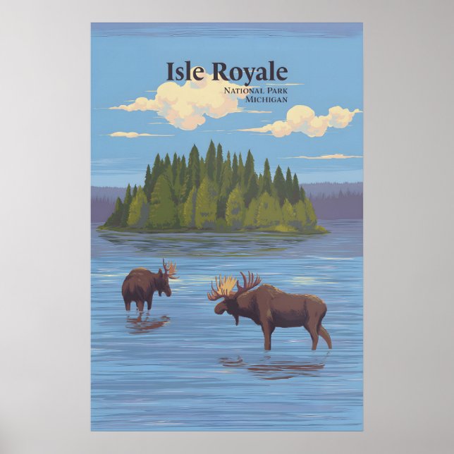 Affiche de voyage du parc national de l'Isle Royal (Devant)