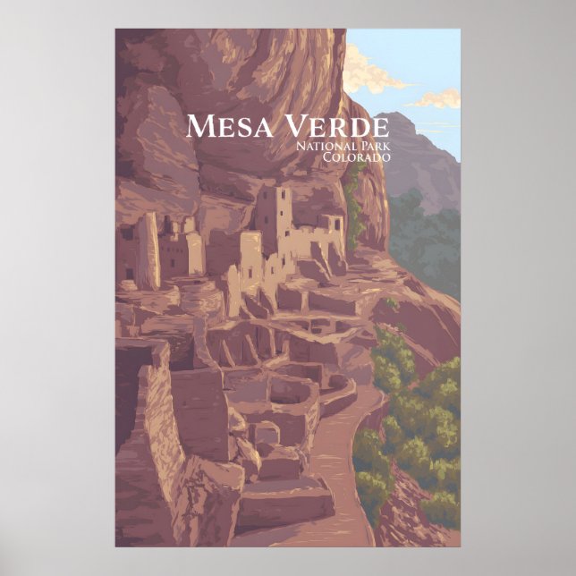 Affiche de voyage du Parc national de Mesa Verde (Devant)