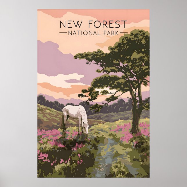 Affiche de voyage du parc national de New Forest (Devant)