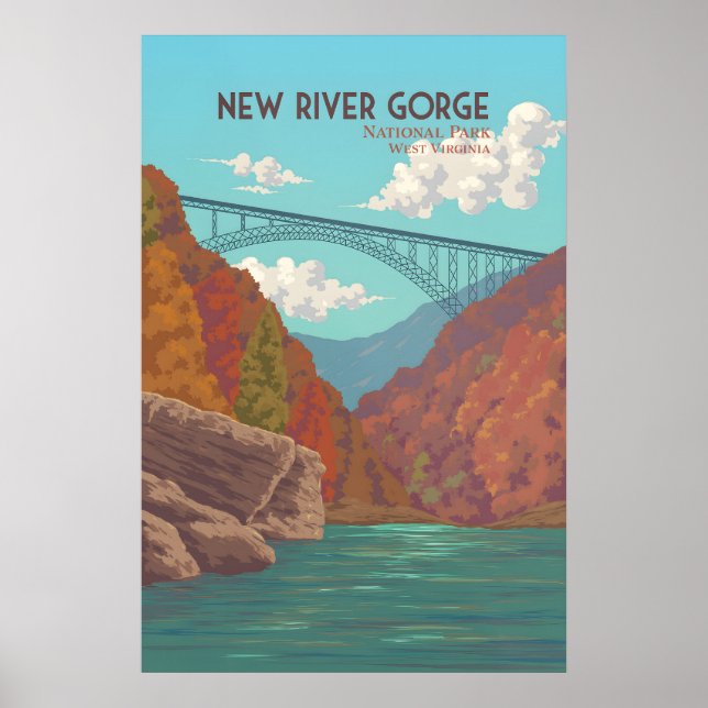 Affiche de voyage du parc national de New River Go (Devant)