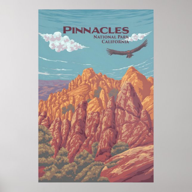 Affiche de voyage du parc national de Pinnacles (Devant)