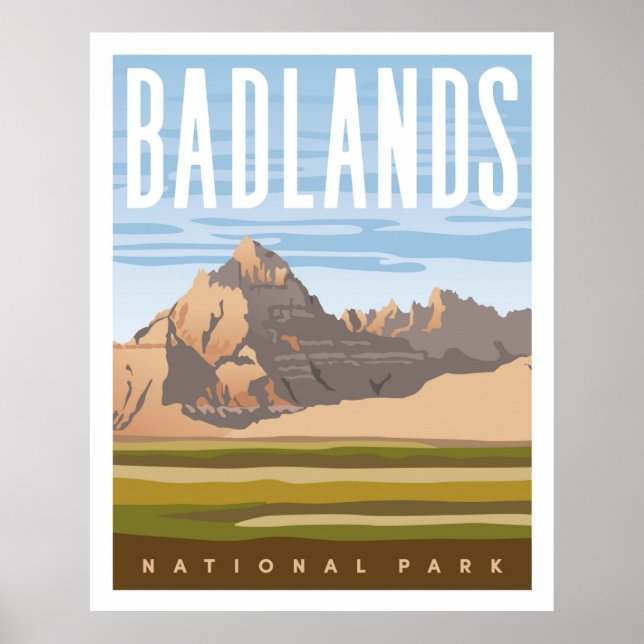 Affiche de voyage du parc national des Badlands Im (Devant)