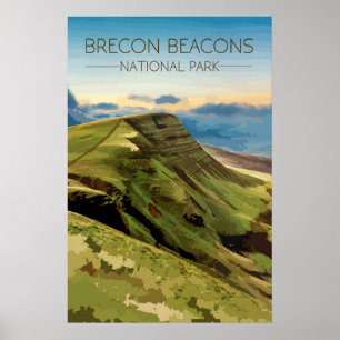 Affiche de voyage du Parc national des Brecon Beac