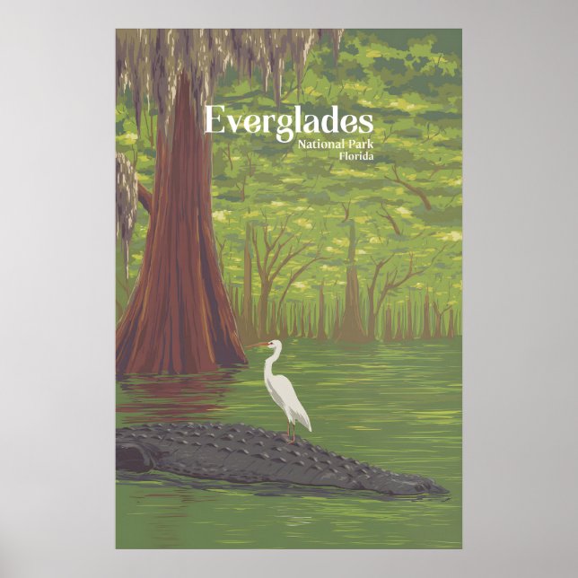 Affiche de voyage du Parc national des Everglades (Devant)