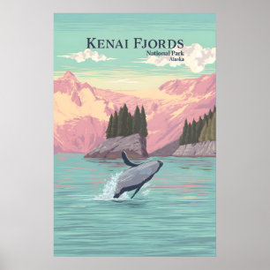 Affiche de voyage du Parc national des fjords de K