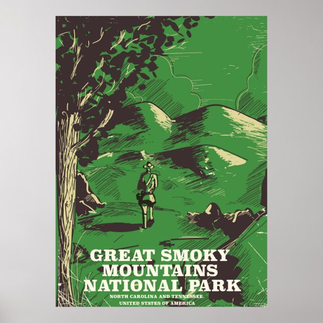 affiche de voyage du parc national des Great Smoky (Devant)