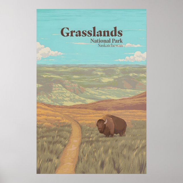 Affiche de voyage du Parc national des Prairies Ca (Devant)