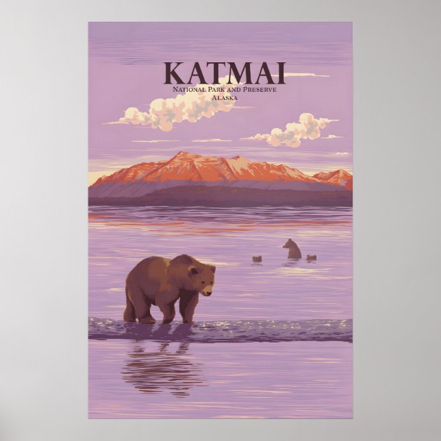 Affiche de voyage du parc national et de la réserv (Devant)