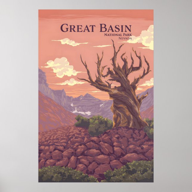 Affiche de voyage du Parc national Great Basin (Devant)