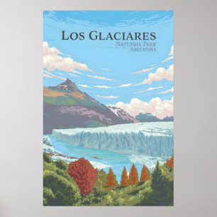 Affiche de voyage du Parc national Los Glaciares