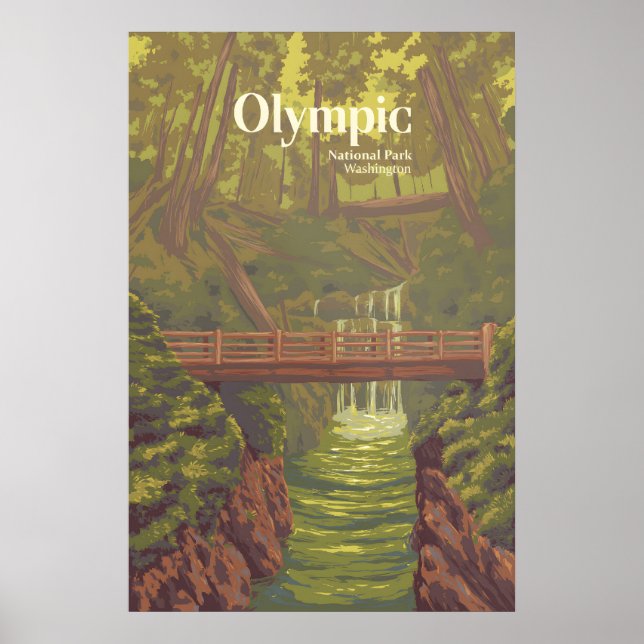 Affiche de voyage du parc national olympique (Devant)