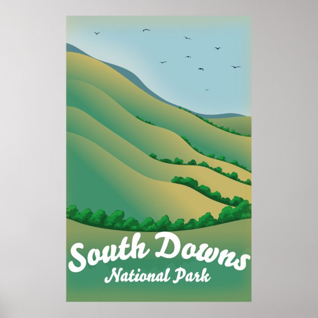 affiche de voyage du parc national South Downs (Devant)