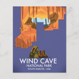 Affiche de voyage du parc national Wind Cave Natio