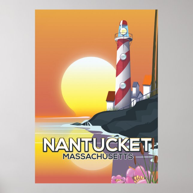 Affiche de voyage du phare de Nantucket Massachuse (Devant)