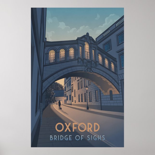Affiche de voyage du pont des Soupirs d'Oxford (Devant)