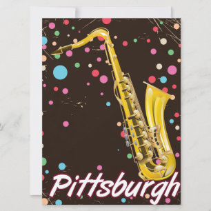 Affiche de voyage du Saxophone de Pittsburgh.