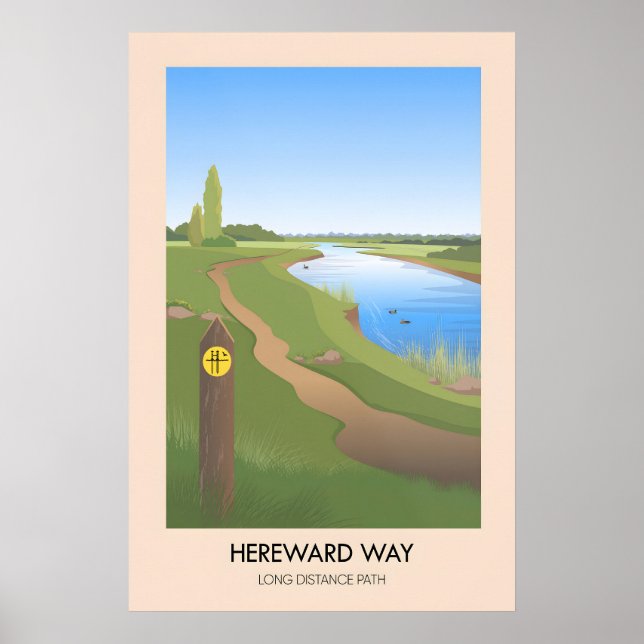 Affiche de voyage du sentier de randonnée Hereward (Devant)