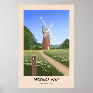 Affiche de voyage du sentier national Peddars Way